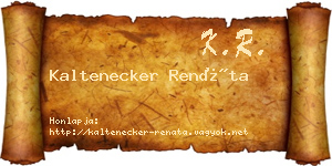 Kaltenecker Renáta névjegykártya